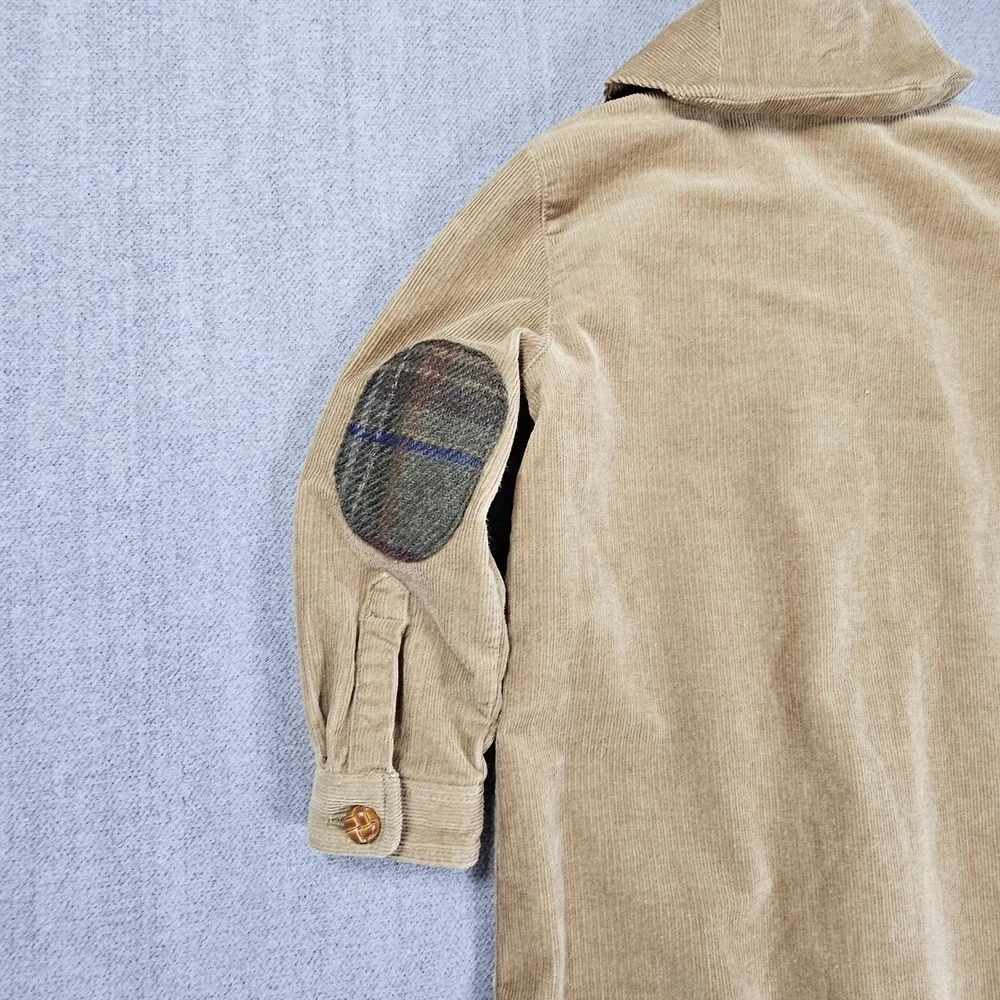 Ralph Lauren Corduroy Coverall Brown 24M‎ One-Piece Long Sleeve Button Patch